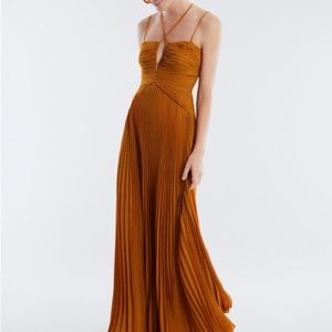 BCBGMaxAzira Ziv Chiffon Gown in Rust